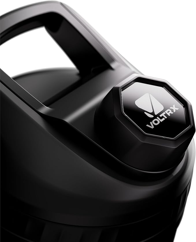 VOLTRX ChillMix Shaker Bottle Insulated Stainless Steel - USB C Rechargeable Electric Protein Shake Mixer, Shaker Cups for Protein Shakes and Meal Replacement, Obsidian Black, 16 oz