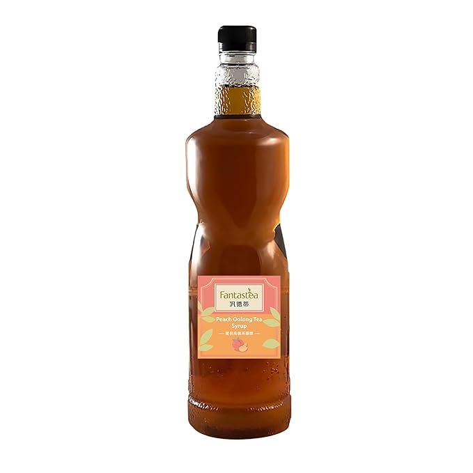 Dong Jyue Peach Oolong Tea Syrup – Made with Real Tea – 1 Liter Bottle – Taiwan Oolong Tea & Juicy Peach Flavor – Premium Syrup for Iced Tea, Sparkling Drinks, Boba & More – Commercial Use – 1 Pack