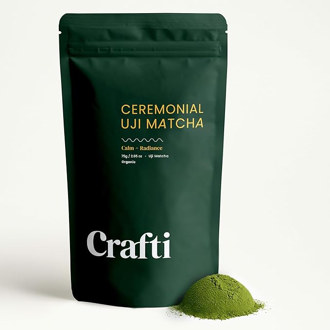 Crafti Barista Premium Culinary Grade Uji Matcha - Authentic Japanese Matcha Green Tea Powder from Kyoto, Japan for Matcha Lattes (75g / 2.65oz)