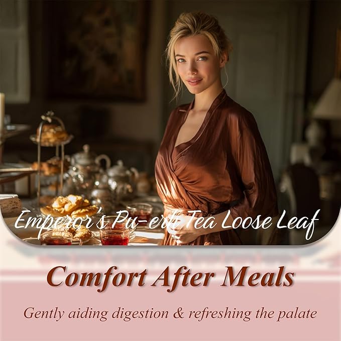 WT WEETEE Emperor's Pu-erh Tea, 228g Puerh Loose Leaf Tea, Aged Fermented Chinese Yunnan Dark Tea, Deeply Aromatic • Smooth & Full-Bodied