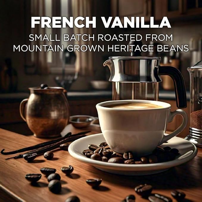 Maud's French Vanilla Instant Coffee, 52 ct, 100% Arabica Coffee, Medium Roast, Instant Hot or Iced Coffee - Just add water