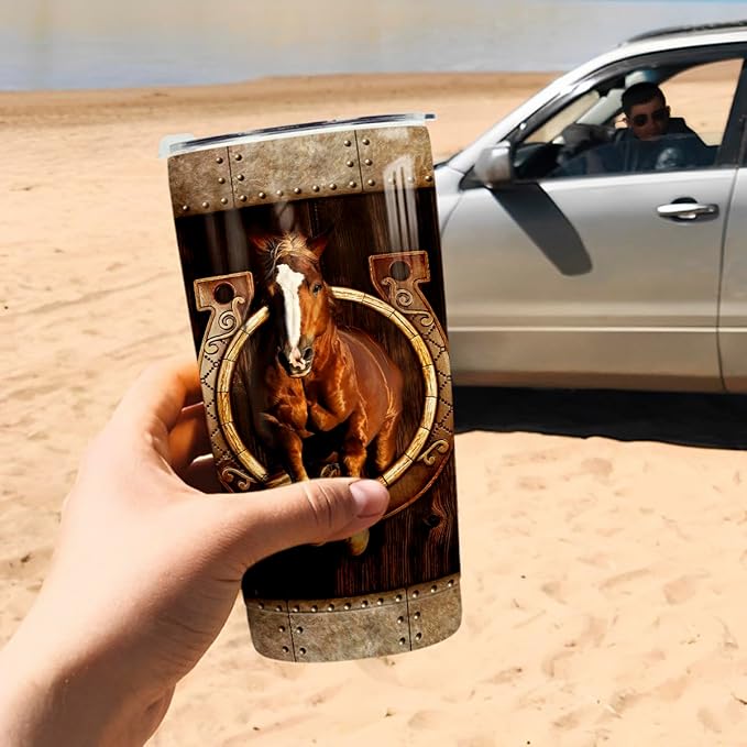 winorax Horse Tumblers 20oz Stainless Steel Insulated Cup Mugs with Lids - Equestrian Gifts for Horse Lovers - Birthday & Christmas