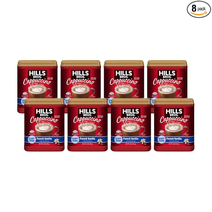 Hills Bros. Flavor Coffee (Sugar-Free French Vanilla, 12 Ounce (Pack of 8))