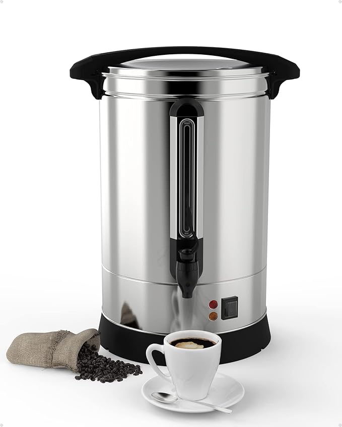 120 Cups Coffee Urn - 18L Commercial Coffee Maker with Hot Beverage Dispenser and Keep-Warm Function,Coffee Pot for Events,Offices,Parties and Catering,Sliver