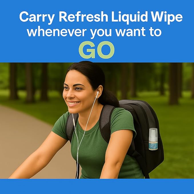 Refresh Liquid Wipe Toilet Paper Foam | Eco-Friendly Wet Wipe Alternative For Sensitive Skin with Aloe and Witch Hazel | Plumbing Safe | Alcohol Free | 250ml & 50ml Combo | Total 10.14 oz