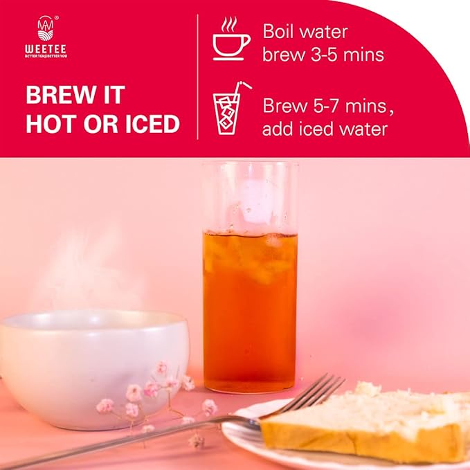 WT WEETEE Organic Black Tea Bags, Organic Black Tea 200 Count, Antioxidant, Caffeinated | Resealable Kraft Bag | Brew Hot or Iced