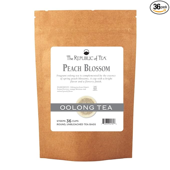 The Republic of Tea Peach Blossom Oolong Tea, 36 Tea Bag Refill