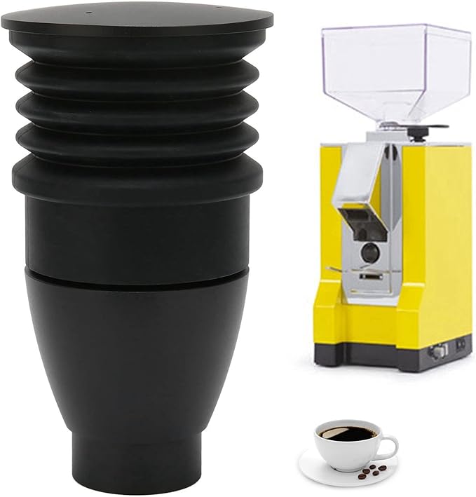 60g Aluminium Alloy Coffee Bin, Coffee Grinder Blowing Bean Bin, Cleaning Tool for Eureka Mignon (Black)