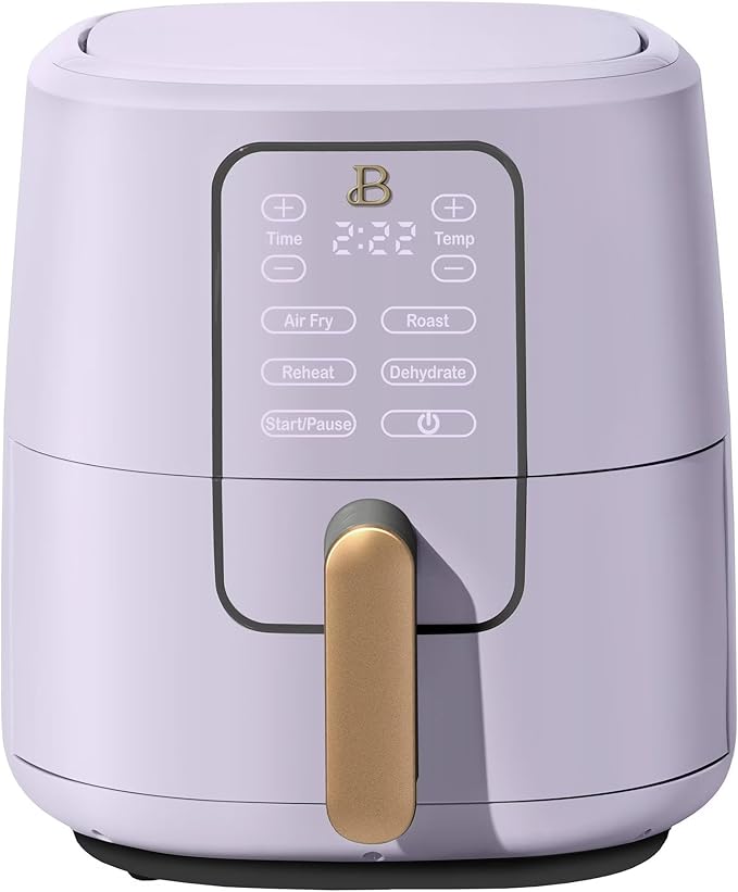 Beautiful 6 Qt Air Fryer by Drew Barrymore - Non Toxic Kitchen Appliance with TurboCrisp Technology, Multi-Functionality for Air Frying, Roasting, Dehydrator & Touch-Activated Display (Lavander)
