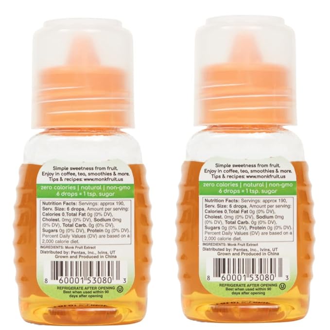 LLINEA MONK FRUIT - 2-Pack (400 total servings) - Sweetens Coffee, Tea, Smoothies, & More - ZERO Calories - ZERO Carbs - Gluten-Free - Non-GMO - No Erythritol