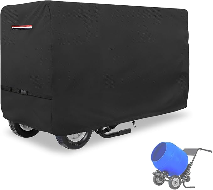 Outdoor Concrete Mixer Cover,Heavy Duty Waterproof Cement Mixers Cover,Made of Heavy-Duty 600D Oxford, All Weather Cement Mixer Covers(50.5"Dx31.5"Wx30"H)