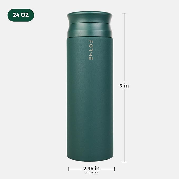FORME - Blender Shaker Bottle, Leakproof Double Insulated Stainless Steel, Noiseless Shaker Bottle for Hot & Cold Drinks, Ideal for Protein & Supplement Shakes (Jungle, 23.7 oz)