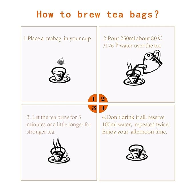 XIEJINJI Golden Monkey Tea - Chinese Black Tea - Jinjunmei - Premium Bud Tea - Eco-Conscious Tea Bags - 3.2g x 40 Count - Repeated Brewing - High Mountain Nature Fruit