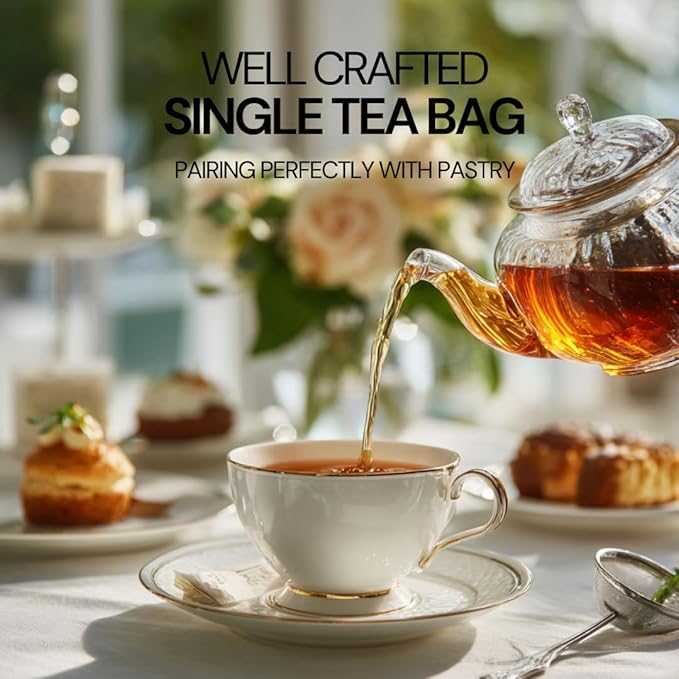 BLOSSOM RITUAL Morning Earl Grey – Loose Leaf Quality – Organic Bergamot Extract – Natural Based Pyramid Tea Bags – 20 Counts – Energizing Breakfast Blend| 2.65oz