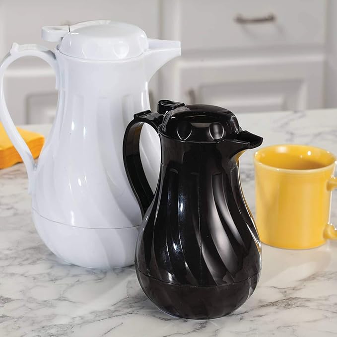 Insulated Coffee Carafe, Crafted With 100% Impact Resistant Resin, Stain Proof Liner, Polyurethane Insulation – Black, 42 Oz., by Chef's Pride