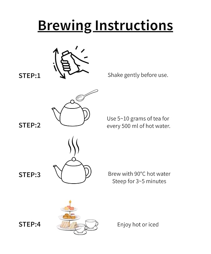 EZR Leaf Sweet Rose Black Tea – Loose Leaf Rose Fruit Tea, Floral & Fruity Blend, Low Caffeine Canister 1.76 Ounce