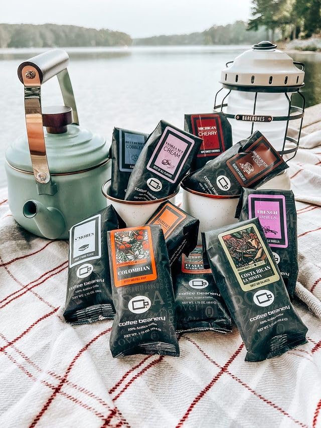 Coffee Beanery Toasted Almond Flavored Coffee, 1-1.75oz Try Me Size Coffee Sampler, Light-Medium Roast