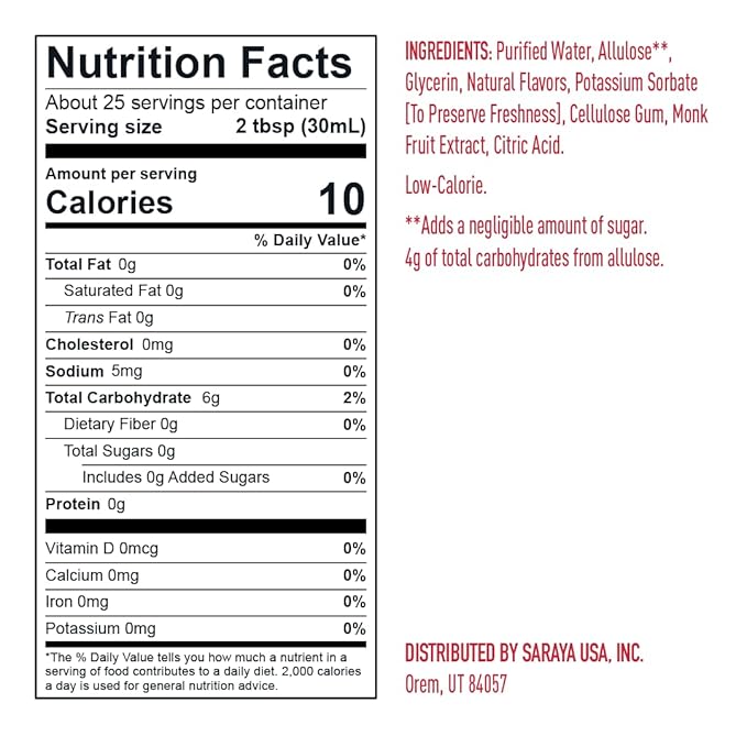 Lakanto Peppermint Simple Syrup - Perfect for Coffee, Tea, Lattes, Smoothies, Cocktails, Holiday Drinks, Baking, Monk Fruit Sweetener with Allulose Zero Sugar, Keto Diabetic Friendly (25.4 Fl Oz)