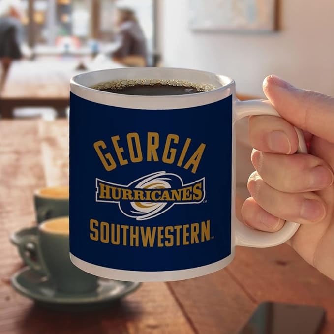Georgia Southwestern State University Hurricanes Logo Ceramic Coffee Mug, Novelty Gift Mugs for Coffee, Tea and Hot Drinks, 11oz, White
