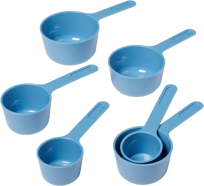 Plastic Mixing Bowl 2.8 L with Measuring Spoons Set – Non-Slip Base, Easy-Pour Spout, Nesting Design, Kitchen Tool Set for Baking, Cooking, and Food Prep