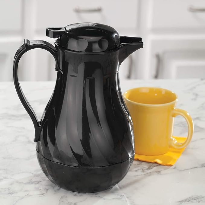 Insulated Coffee Carafe, Crafted With 100% Impact Resistant Resin, Stain Proof Liner, Polyurethane Insulation – Black, 42 Oz., by Chef's Pride