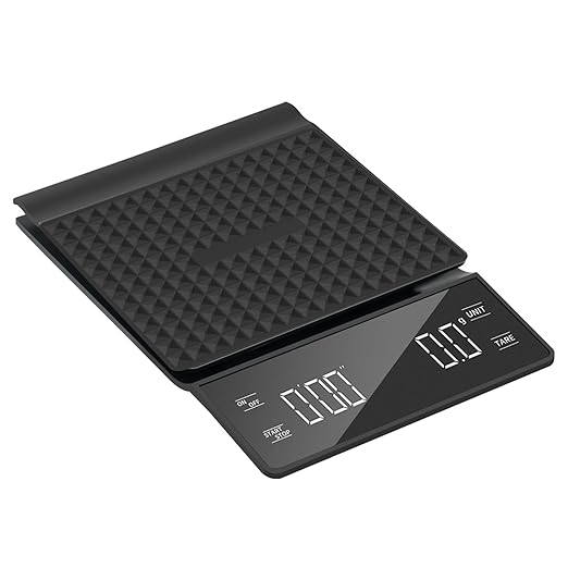3kg/0.1g High Precision Coffee Scale, Espresso Scale with Timer, Backlit LCD Display, Tare Function, and Unit Conversion for Espresso, Pour Over, Drip Brewing