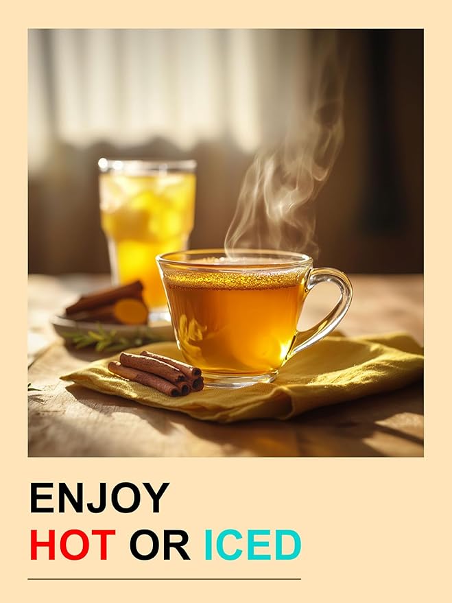 TeeLux Turmeric Chai Tea, Turmeric Tea with Licorice, Cinnamon, Ginger & Green Cardamom, Warming & Spicy Flavor, 100 Count