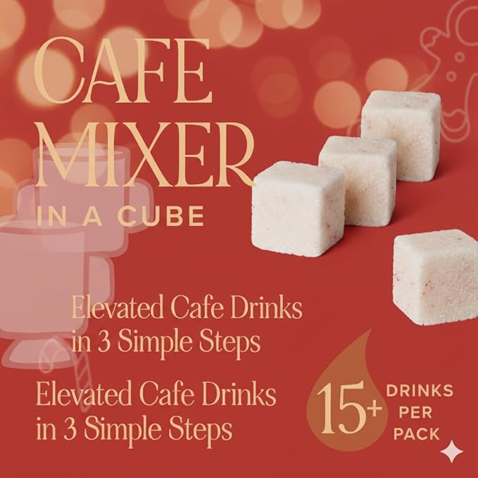 Teaspressa Cafe Barista Flavor Cubes – Flavored Coffee & Tea Sugar Cubes – Vegan, Gluten-Free, No Mess – Easy Barista-Style Drinks at Home – 30 Drinks – Great Gift Idea (Crushed Candy Cone)