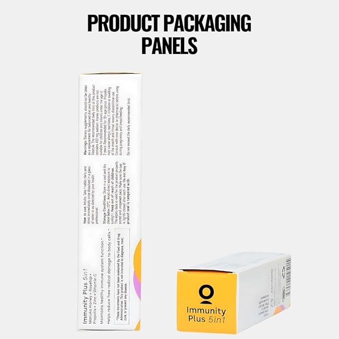 5 in 1 Immunity Plus – Immune Support & Antioxidant Supplement – Vitamin C, Zinc, Manuka Honey, Rosehip & Propolis – Natural Zesty Orange Flavor – 20 Day Supply Effervescent Tablets