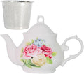 Classic Vintage British Royal Style Ceramic Teapot, 30OZ Large Teapot Perfect for Everyday Gatherings (green, Large)