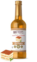 Matteo's Tiramisu Syrup for Coffee, Lattes, Cappuccinos & Desserts – Sugar-Free Sweetener for Beverages, Keto Friendly, Zero Calories, Indulgent Flavor, Non-Alcoholic, Ideal for Coffee 33.8oz (1pk)