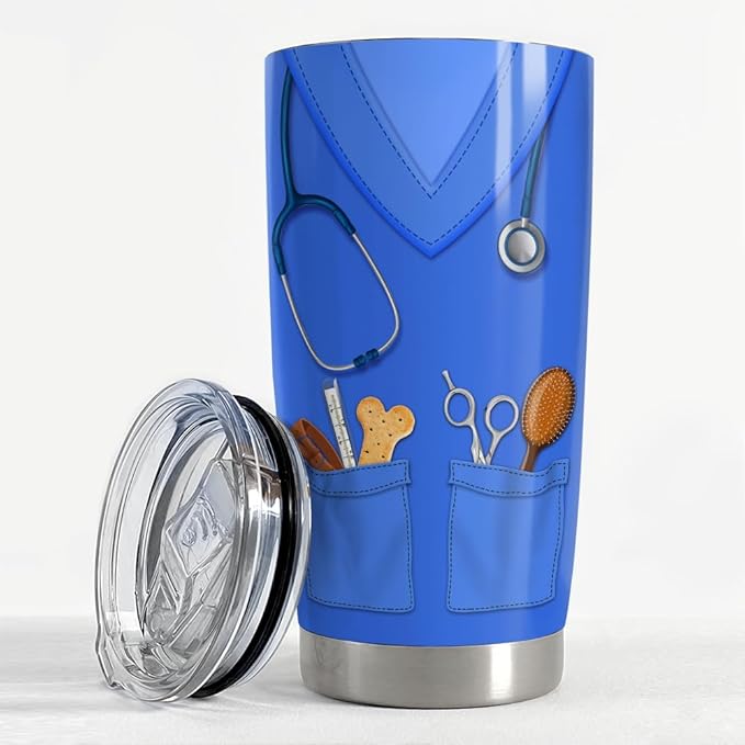 SANDJEST Vet Tech Tumbler 20oz Veterinarian Gifts for Women Men Stainless Steel Insulated Tumblers Coffee Travel Mug Cup Veterinarians Gift for Birthday Christmas