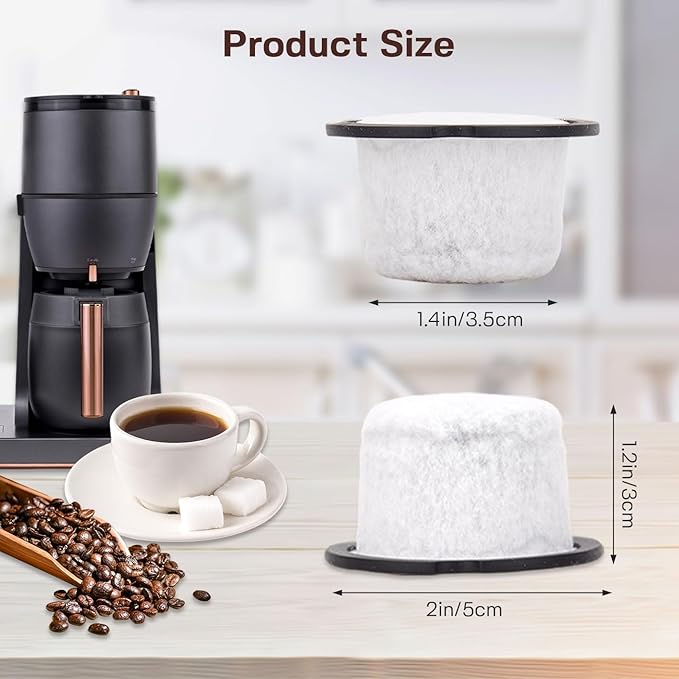 Coffee Filter Replacement for GE & Cafe:Compatible with Café and GE Profile Grind & Brew Machine, Charcoal Coffee Filter Cartridges,Dual-layer design of activated carbon and microporous mesh(8 pack)