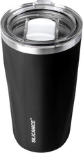20oz Soft Touch Diamond Tumbler - Double Wall Stainless Steel Vacuum Insulated Coffee Cup With Detachable Slider Lid | BPA Free, Dishwasher Safe, Thoughtful Gift for Her - Black