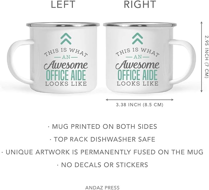 Andaz Press 11oz. Stainless Steel Campfire Coffee Mug, This Is What an Awesome Office Aide Looks Like, 1-Pack, Birthday Gift Ideas for Coworker, Includes Gift Box