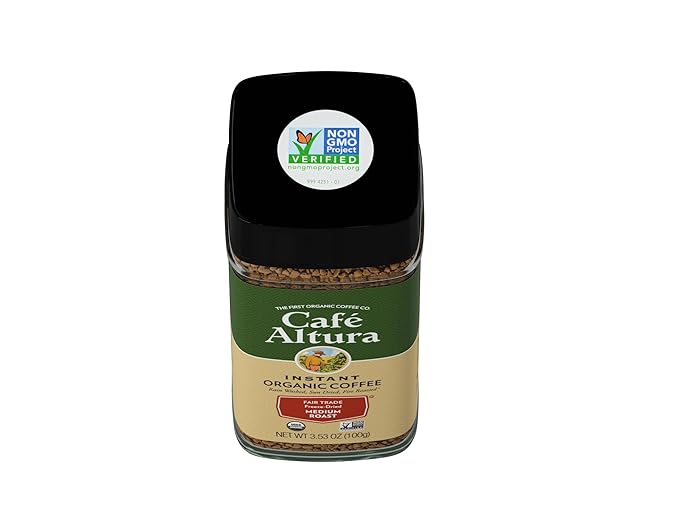 Cafe Altura Freeze Dried Instant Organic Coffee, 3.53 oz Jar (Pack Of 6)