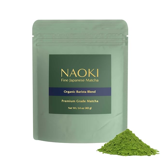 Naoki Matcha Organic Barista Blend Premium Grade Matcha - Authentic Japanese Matcha Green Tea Powder from Japan (40g / 1.4oz)