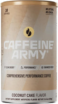 CAFFEINE ARMY Coconut Cake | Comprehensive Functional Coffee with MCTs, CoQ10, Collagen and Adaptogens: Clean Energy + Supports Daily Attention, No Jitters or Crash (13.4 oz 38 Servings)