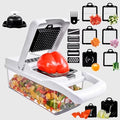 DOSTDR - Vegetable Chopper, Mandoline Slicer, Veggie Chopper, Food Chopper with Container, Vegetable Cutter & Spiralizer for Onion Salad Vegetable Chopper, Fruit Slicer, Shredding, Multi-Function