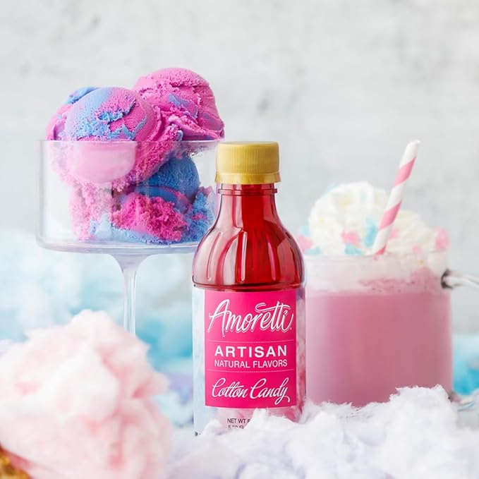 Amoretti - Natural Cotton Candy Artisan Flavor Paste, 2.2 lbs, Perfect For Ice Cream, Beverages, Cakes, and more, Preservative Free, Vegan, Gluten Free, No Artificial Sweeteners, Highly Concentrated