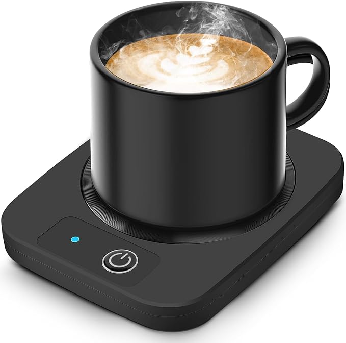 Coffee Mug Warmer, Smart Candle Warmer, Electric Cup Warmer with Aluminum Metal Panel for Office, Desk Accessories, Electric Beverage Warmer for Cocoa, Milk, Coffee Gifts for Dad
