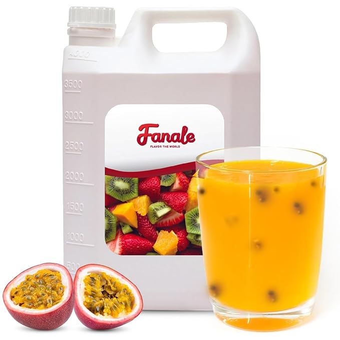 Fanale Premium Flavoring Concentrated Syrup for Bubble Tea 11 lb | Passion Fruit Flavor Syrup | for Boba Tea, Smoothies, Slushes, Desserts | 11lb | SRP030