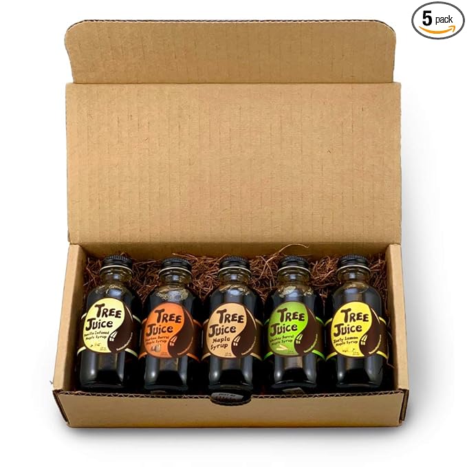 Tree Juice Maple Syrup Gift Box | Gift for Birthdays, Corporate, Holidays, and more | 5-2 ounce bottles