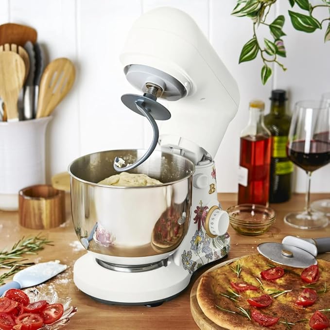 Beautiful 3.5QT 300W Stand Mixer with 12 Speeds, Tilt-Head, Splash Guard & Dishwasher-Safe Accessories, Soft Matte Finish Mixes Up to 5 Dozen Cookies, (Wildflower White Icing)