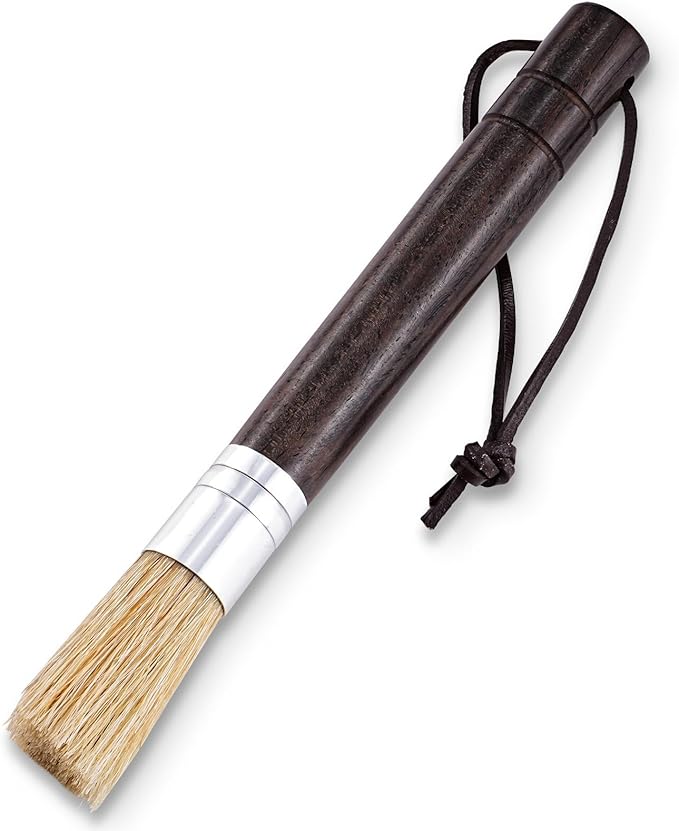 AZMCHEF Coffee Grinder Cleaning Brush with Stiff Boar Bristle & Wood Handle, Espresso Machine Brush with Hanging Loop for Home Kitchen