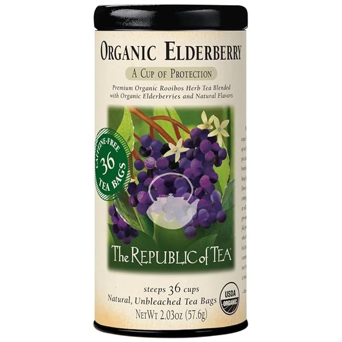 The Republic of Tea - Organic Elderberry Herbal Tea, 36 Tea Bag Tin