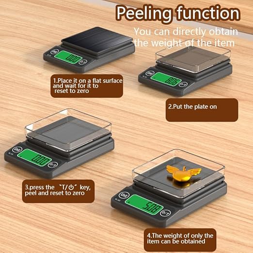 Digital Pocket Scale, 500g/0.01 Portable Precision Gram Scale Grams and Ounces，Food Scale Jewelry Scale with LCD Display, 5 Units Tare for Powder, Gem, Coffee, Coin, Tea, Weed