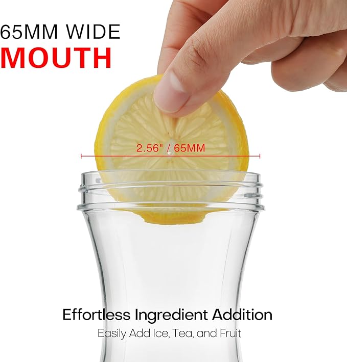 Water Carafe with Lid, 32 Oz Round Plastic Pitcher for Drinks, Milk, Mimosa Bar Supplies, Iced Tea, Juice Containers with Lids for Fridge, BPA-Free, NOT DISHWASHER SAFE, 4 Pack
