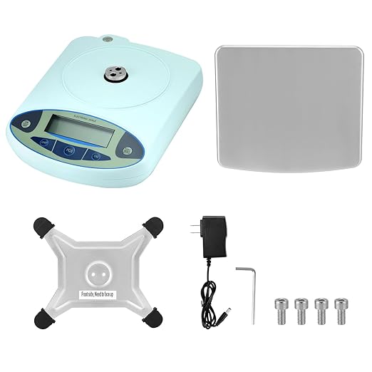 QWORK Lab Scale 5000gx0.01g, High Precision Digital Weighing Scale, Accuracy Digital Scale 0.01, 8 Ranges (200g-5000g), Stainless Steel Pan, Food Scale