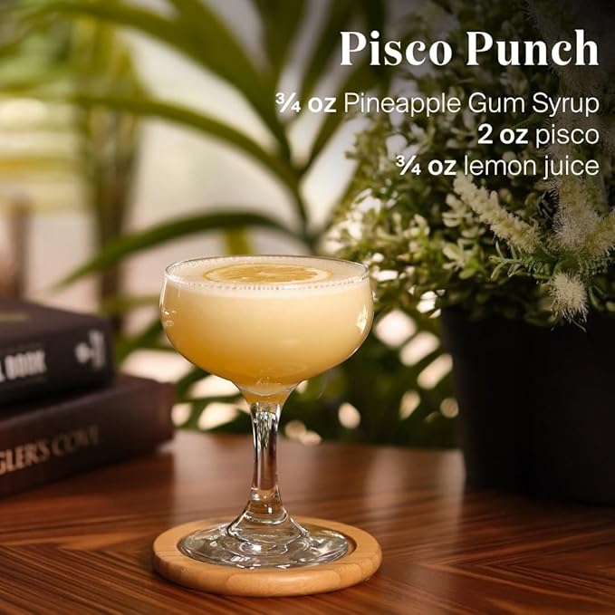 Liber & Co. Pineapple Gum Syrup - Craft Cocktail Mixer with 60% Pineapple Juice, Pure Cane Sugar & Gum Arabic - Essential for Pisco Punch, Jungle Birds & Tiki Cocktails - Makes 50 Drinks (25.4 oz)